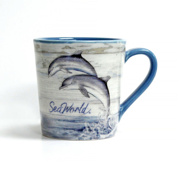 3d seaworld dolphin coffee mug blue grey SeaWorld White Wash Dolphin Mug