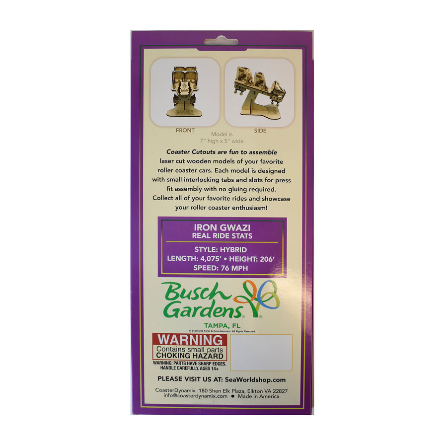 Iron Gwazi Coaster Cutout package front