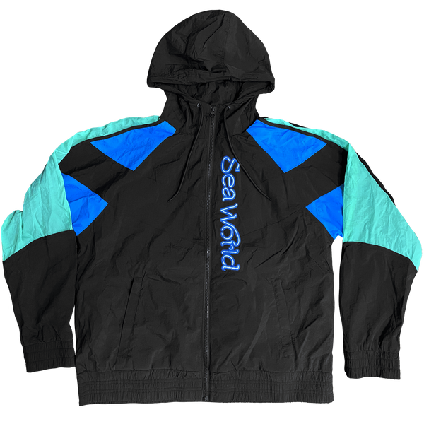 Black and neon windbreaker deals