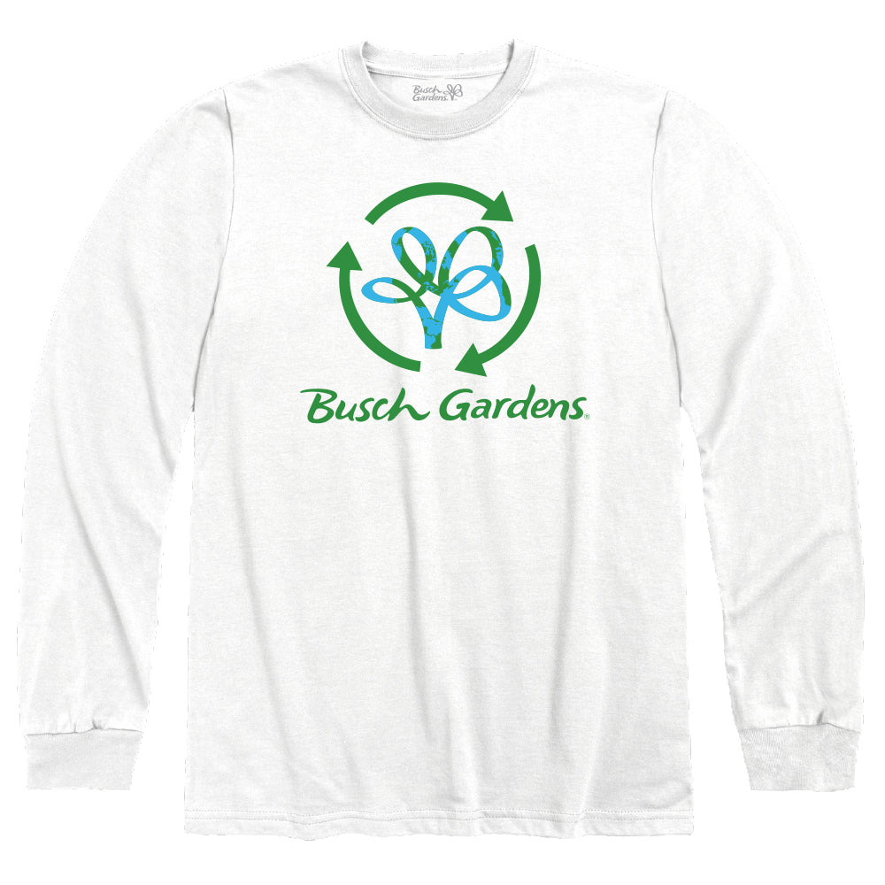 Busch Gardens Eco Adult White Long Sleeve Tee