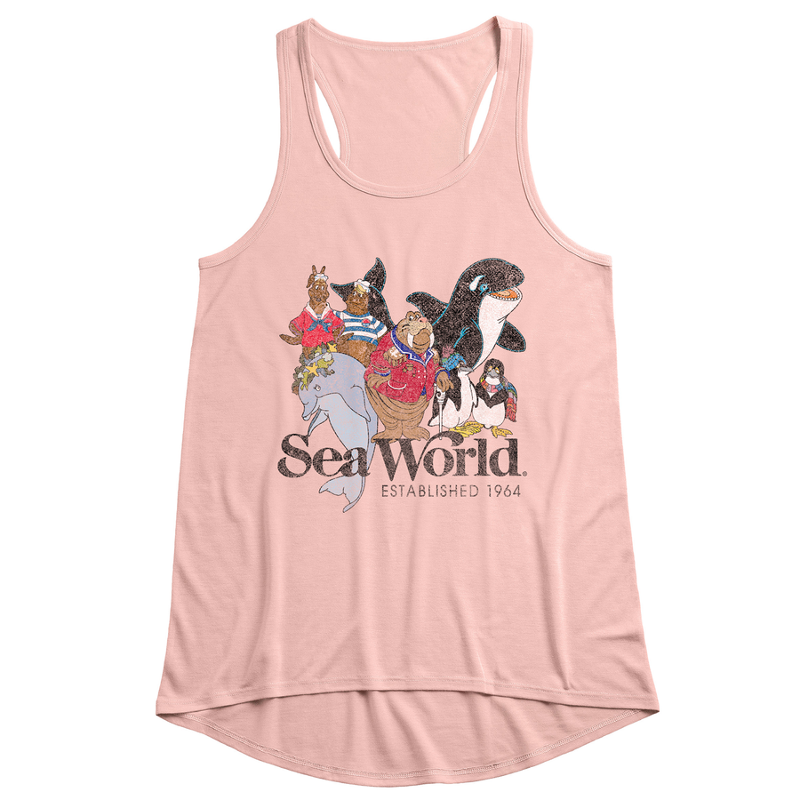 SeaWorld Retro Team Ladies Rose Tank