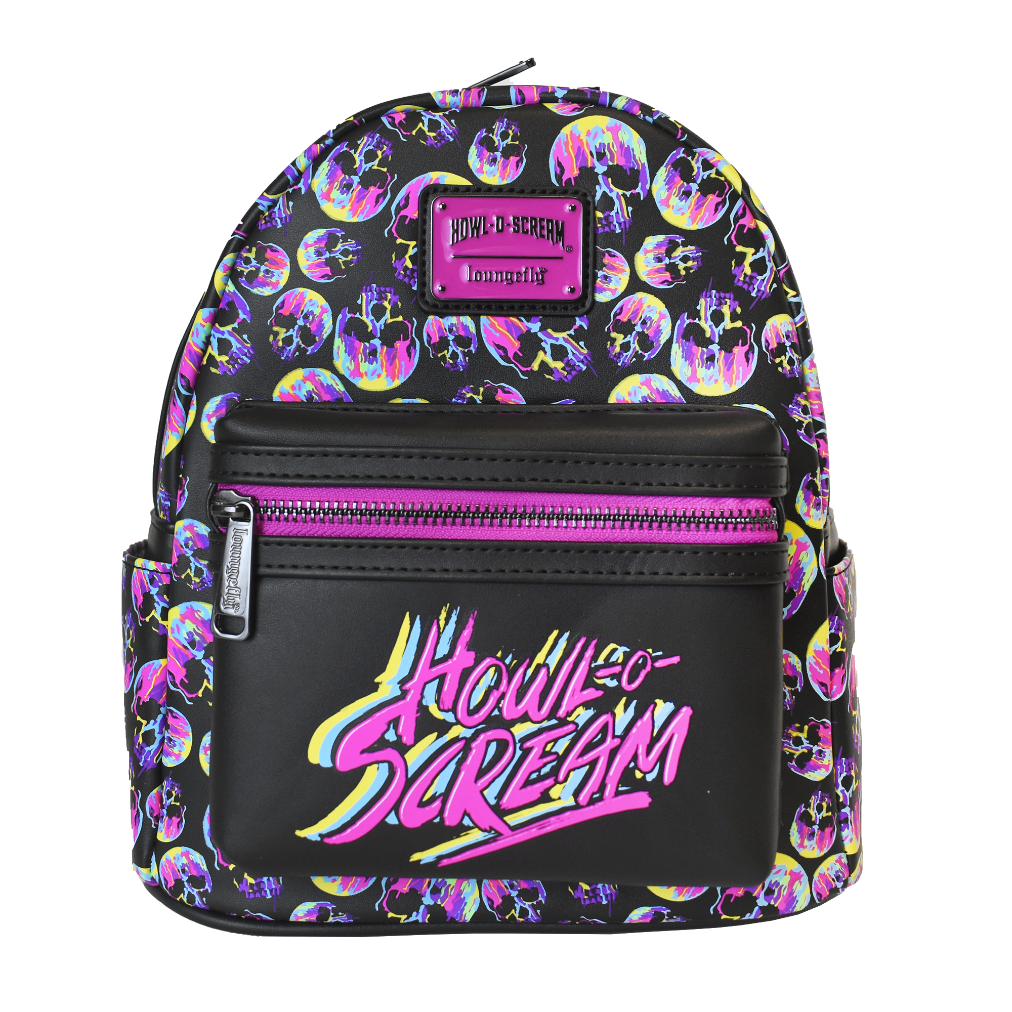 Howl O Scream Neon Drip Skull Loungefly Backpack