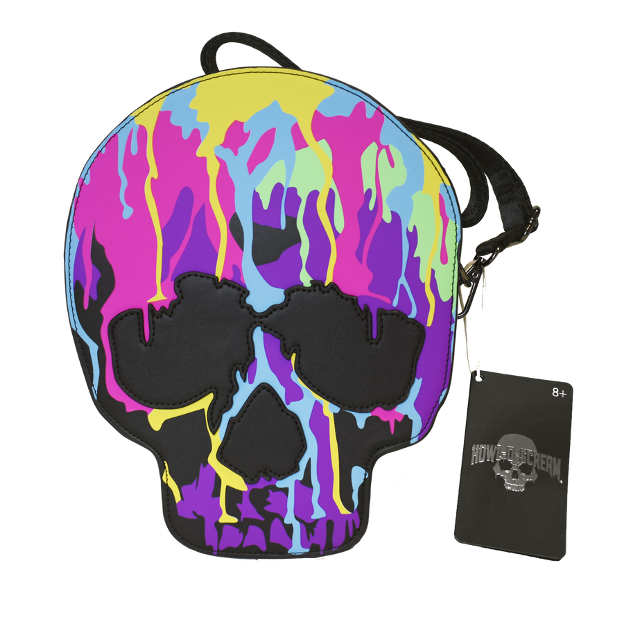 Howl-O-Scream Neon Drip Skull Loungefly Purse