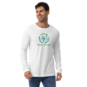 person wearing Busch Gardens Eco Adult White Long Sleeve Tee