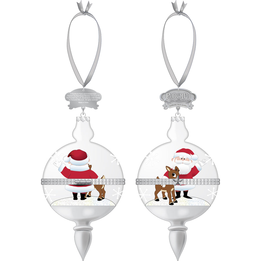 Rudolph the Red-Nosed Reindeer® Hinged Glass Ball Ornament