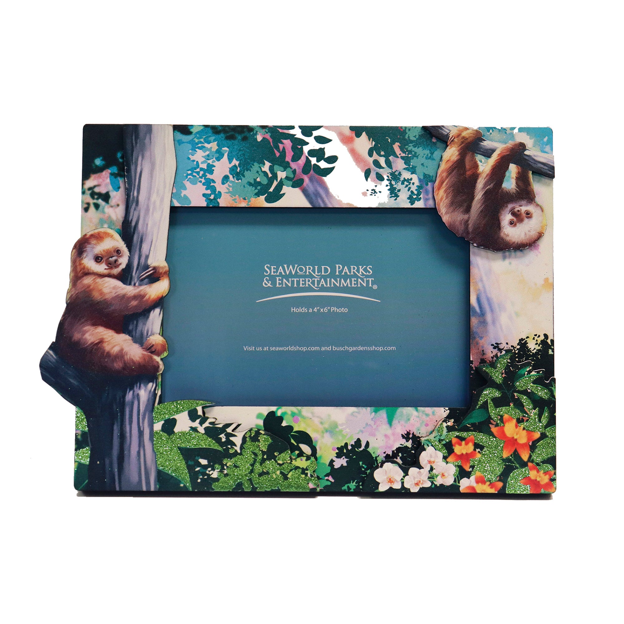 Painted Sloth Resin 4X6 Picture Frame - SeaWorld Parks