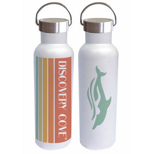 Discovery Cove Retro White Stainless Steel Water Bottle 26 Oz