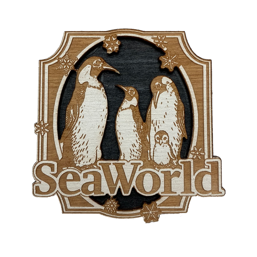 SeaWorld Penguin Wooden Magnet