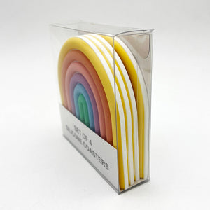Rainbow Pastel Set of 4 Silicon Coasters