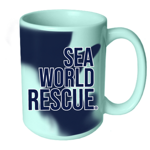 SeaWorld Rescue Navy Mint Tie Dye Mug 15 Oz