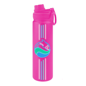 SeaWorld Neon Sign Pink Metal Water Bottle 24 oz