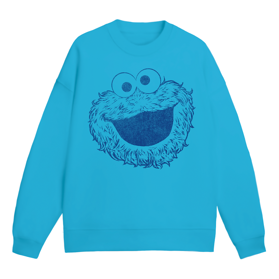 Sesame Street Big Face Cookie Monster Blue Youth Crew Fleece