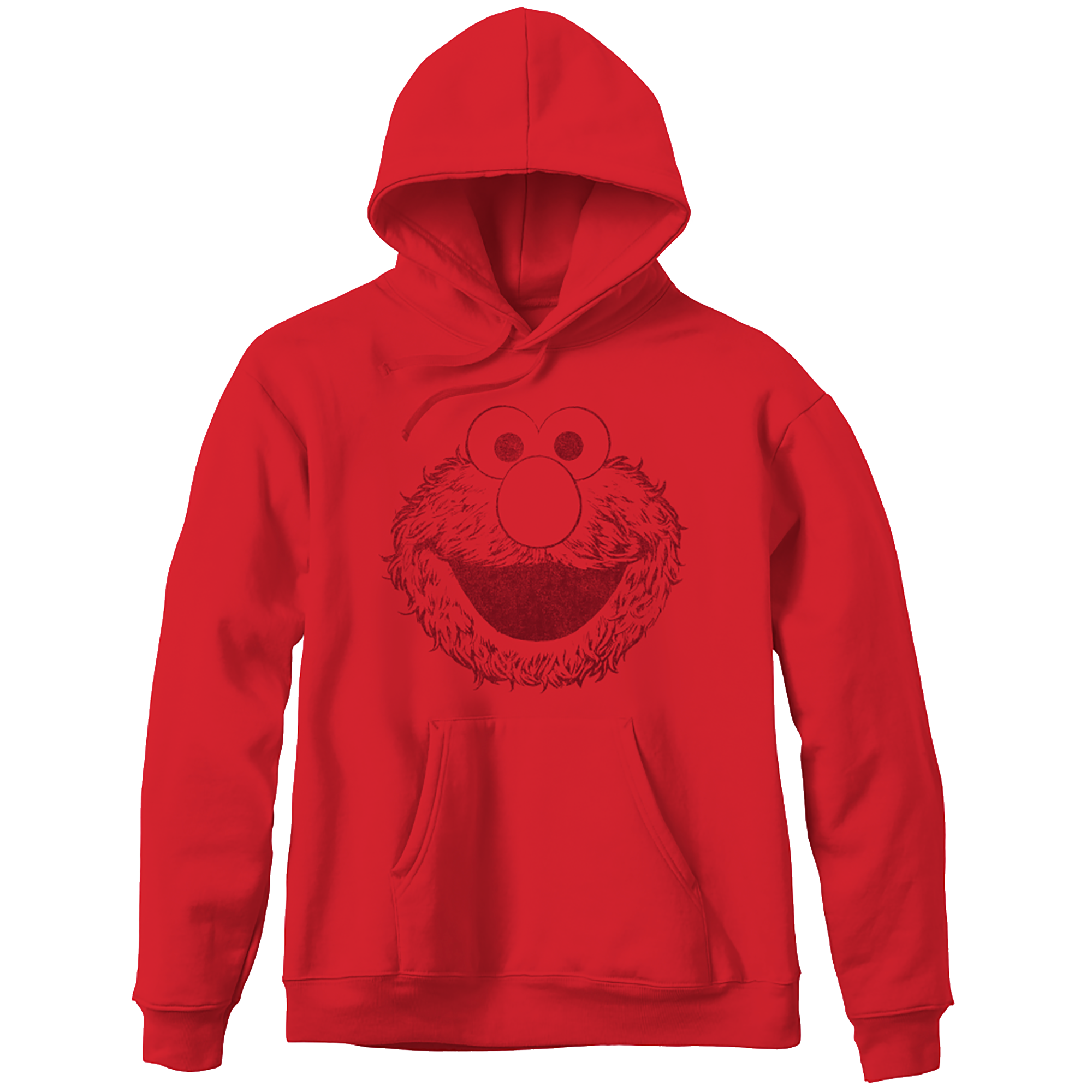 Sesame Street Big Face Elmo Red Adult Pullover Hoodie