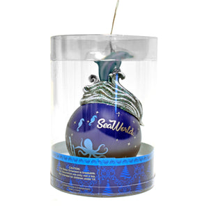 SeaWorld Dolphin Resin On Glass Ball Ornament