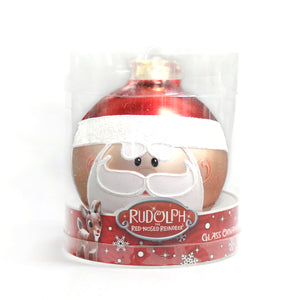 Rudolph The Red Nose Reindeer® Glass Ball Ornament Santa