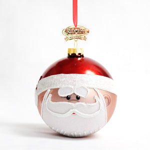 Rudolph The Red Nose Reindeer® Glass Ball Ornament Santa
