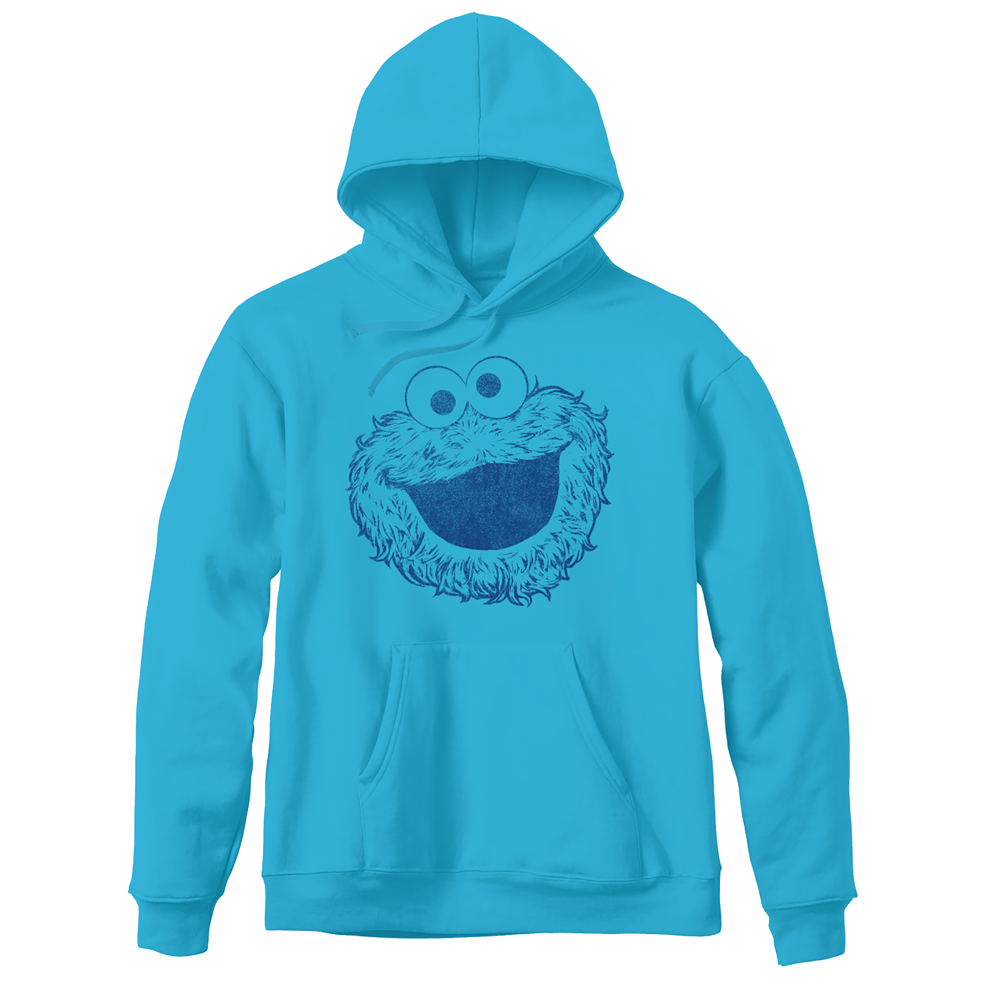 Sesame Street Big Face Cookie Monster Blue Adult Pullover Hoodie - SeaWorld  Parks \u0026 Entertainment Shop